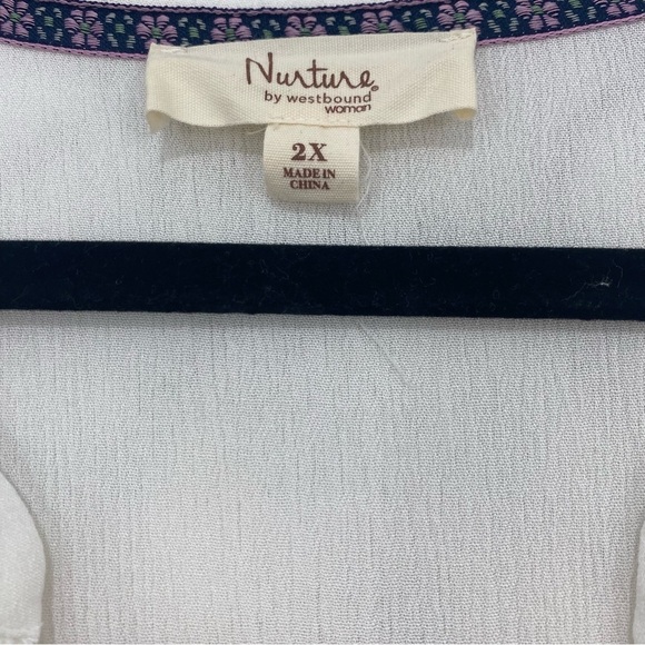 Nurture Westbound Size 2X White V-Neck Tiered Maxi Dress Short Sleeve Drawstring - Picture 14 of 14